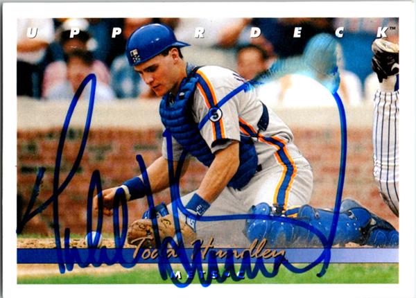 737020 Todd Hundley Autographed Baseball Card -   York Mets 1993 Upper Deck No.293