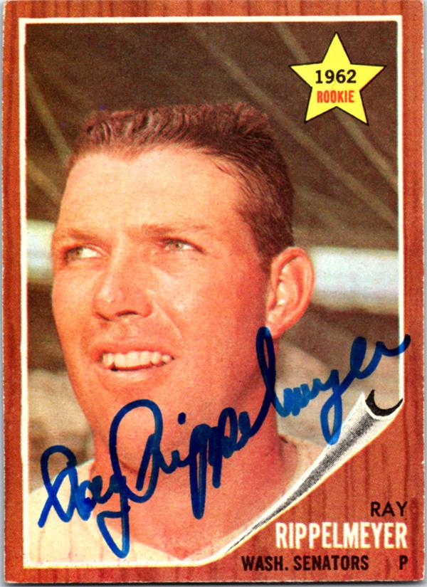 780345 Ray Rippelmeyer Autographed Baseball Card - Washington Senators 1962 Topps Rookie No.271