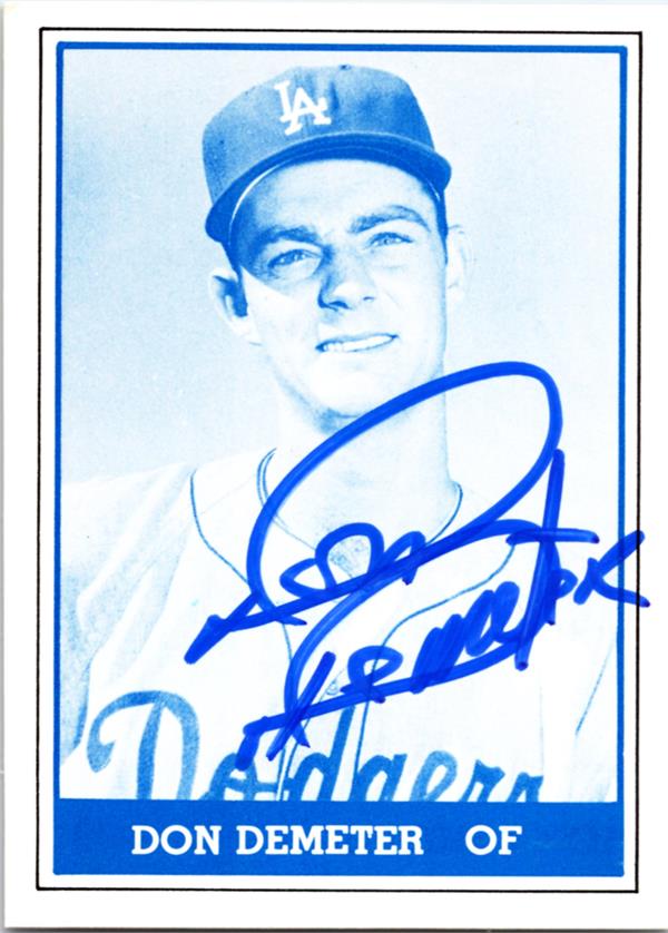 780804 Don Demeter Autographed Baseball Card - 1959 Los Angeles Dodgers 1980 TCMA No.16