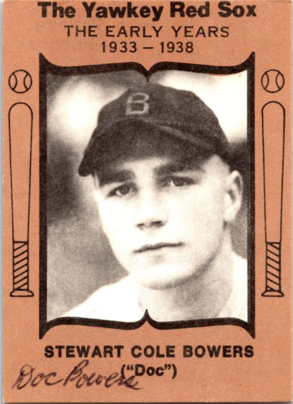 780825 Stewart Cole Doc Bowers Autographed Baseball Card - Boston Red Sox 1972 Yawkey Red Sox
