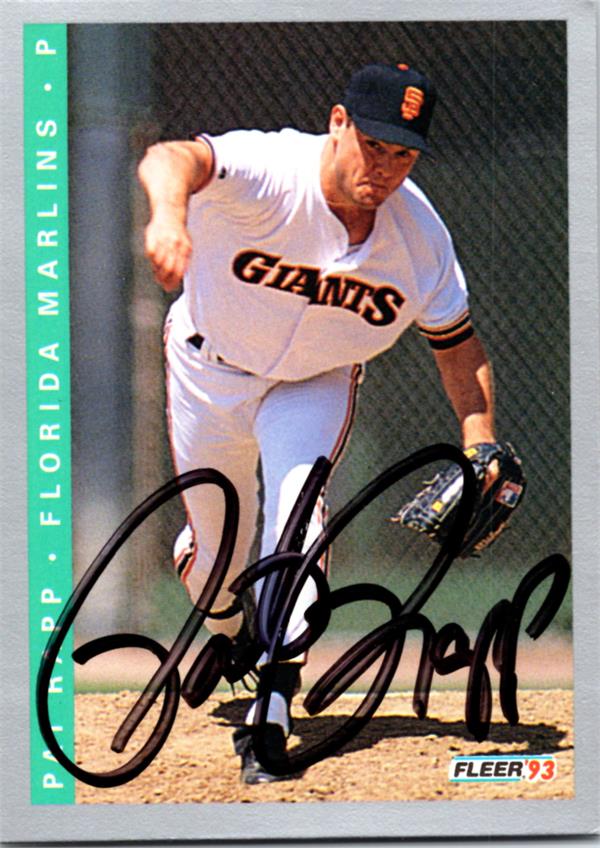 780992 Pat Rapp Autographed Baseball Card - San Francisco Giants 1993 Fleer No.429