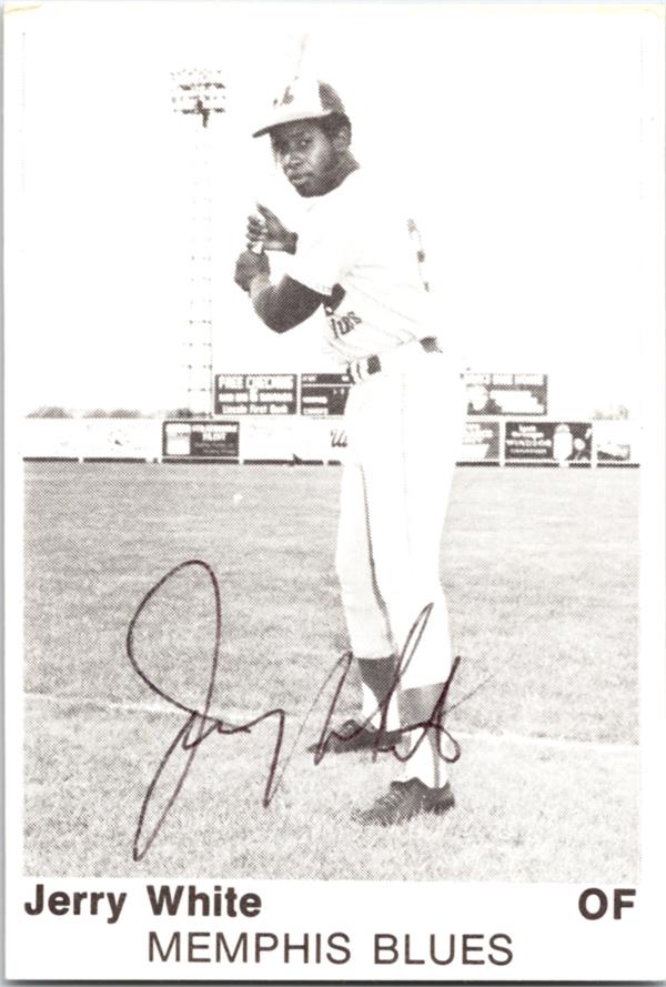 781473 Jerry White Autographed Baseball Card - Memphis Blues 1975 TCMA International League All Stars No.1