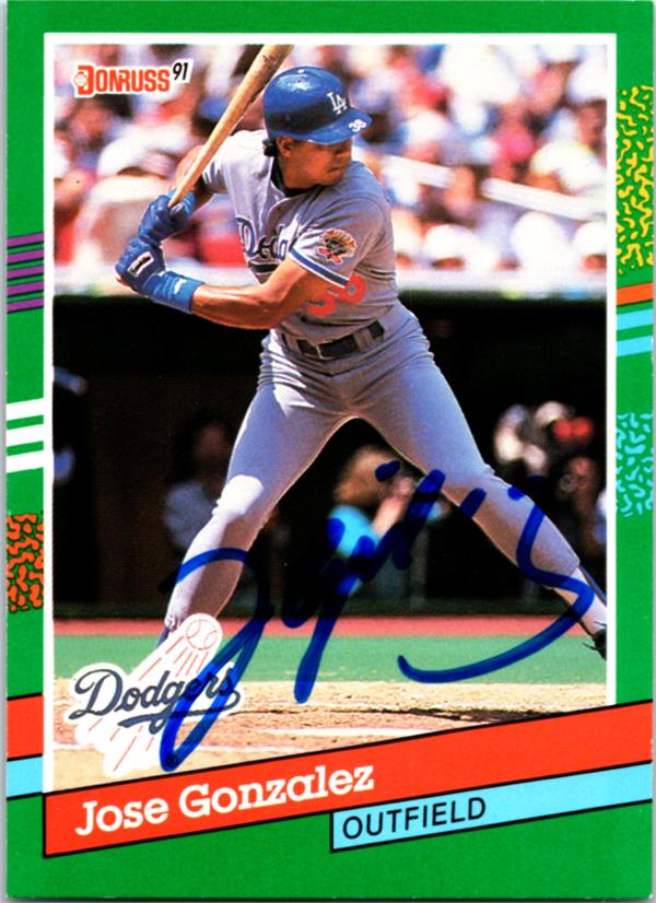 769453 Jose Gonzalez Autographed Baseball Card - Los Angeles Dodgers 1991 Donruss No.543