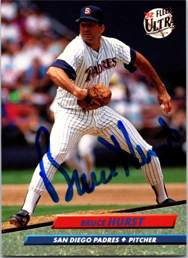 769495 Bruce Hurst Autographed Baseball Card - San Diego Padres 1992 Fleer Ultra No.280