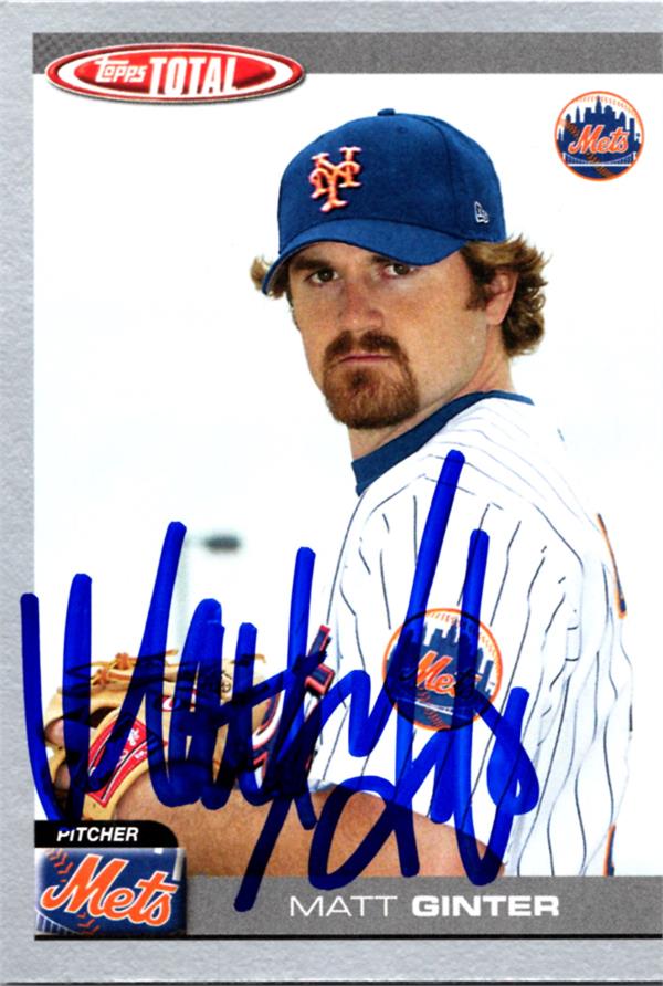 769521 Matt Ginter Autographed Baseball Card -   York Mets 2004 Topps Total Silver No.434