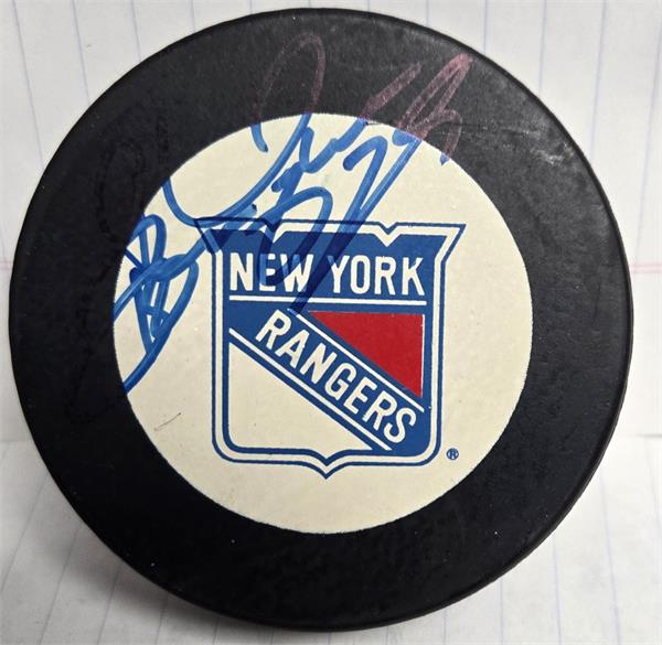 Picture of Autograph Warehouse 783554 Phil Bourque Autographed Hockey Puck -   York Rangers