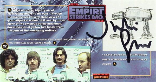 Julian Glover Autographed Trading Card - General Maximilian Veers At Commander Star Wars Empire Strikes Back 1995 Topps Wide Vision No.22 on Back