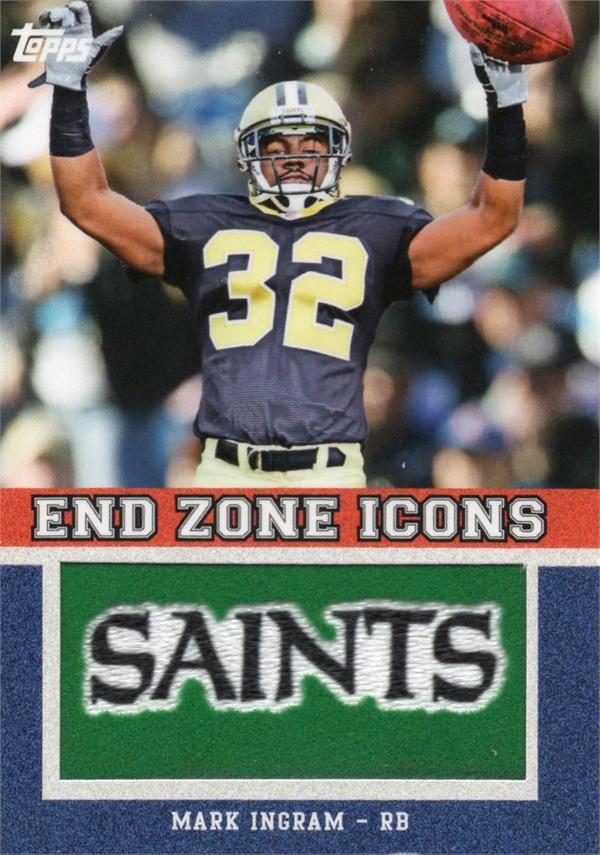 794594 Mark Ingram Commemorative Patch Football Card - Orleans Saints 2011 Topps End Zone Icons No.EZI21