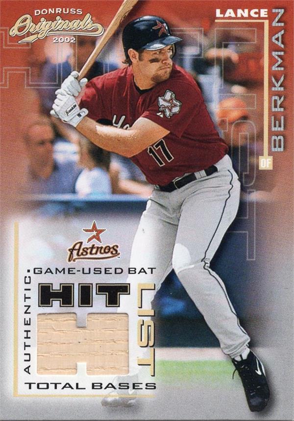 769676 Lance Berkman Player Used Bat Patch Baseball Card - Houston Astros 2002 Donruss Originals No.HL19 LE 263 & 358