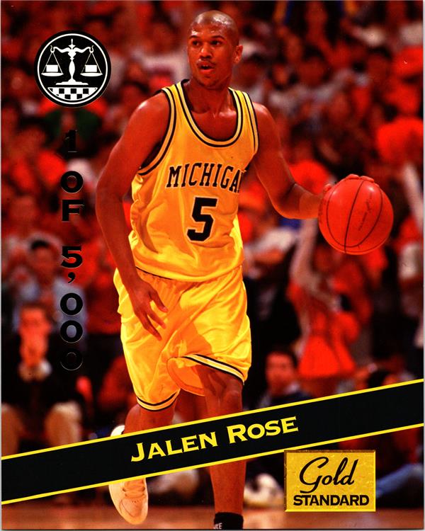 769876 Jalen Rose 8 x 10 in. Photo - Michigan Wolverines Gold Standard Signature Rookies Licensed