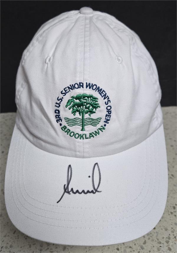 Picture of Autograph Warehouse 793756 Annika Sorenstam Autographed Hat Cap - Adjustable Golf Brooklawn US Senior Womens Open