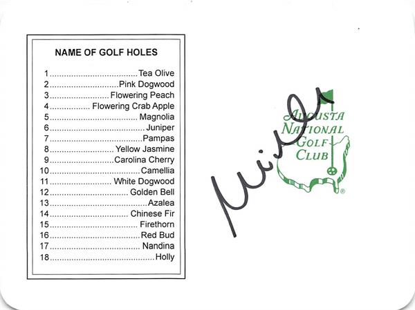 793771 Mike Weir Augusta Autographed Golf Scorecard - 2003 Champion Brigham Young BYU Canada SC