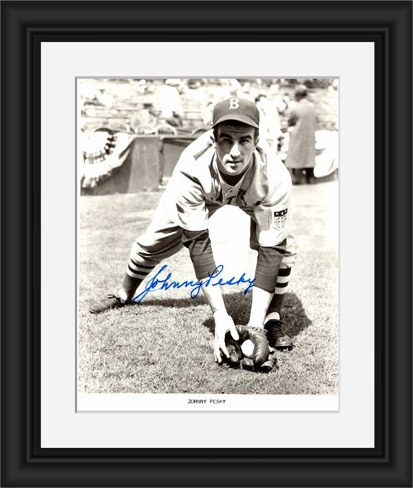 794914 Johnny Pesky Autographed 8 x 10 in. Photo - Boston Red Sox No.JZ1 Matted & Framed