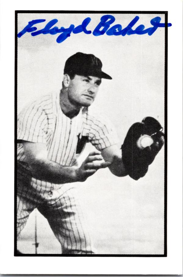 793947 Floyd Baker Autographed Baseball Card - Boston Red Sox 1983 1953 Bowman Reprint No.49