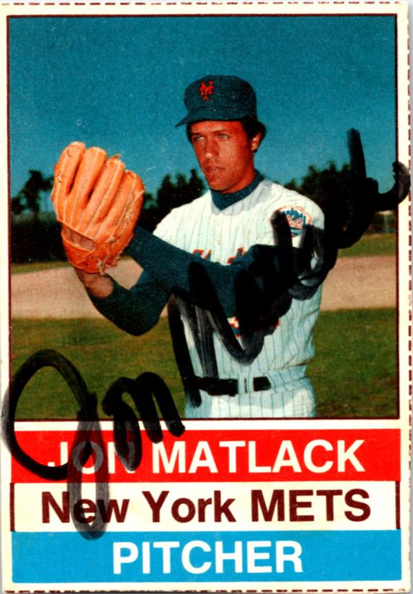 794101 Jon Matlack Autographed Baseball Card -   York Mets 1976 Hostess Mini No.97