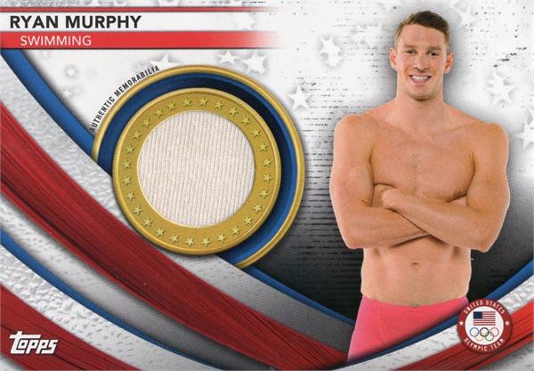 783258 Ryan Murphy Athlete Worn Relic Patch Trading Card - Swimming Champion 2021 Topps Team USA No.USAMRM