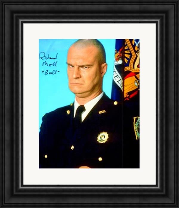 783306 Richard Moll Autographed 8 x 10 in. Photo - Bull, Night Court No.1 Matted & Framed