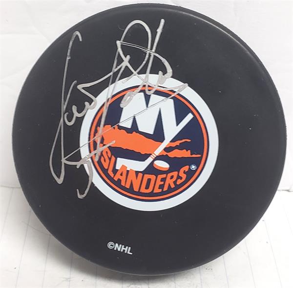 Picture of Autograph Warehouse 783375 Denis Potvin Autographed Hockey Puck -   York Islanders with Display Cube