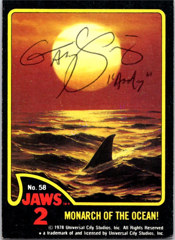 783135 Gary Springer Autographed Trading Card - Jaws 2, Andy 1978 Universal Studios No.58