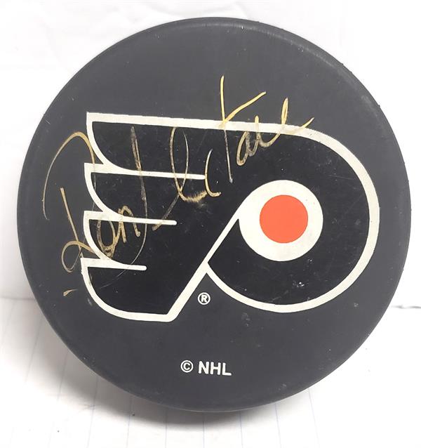 Picture of Autograph Warehouse 783360 Ron Hextall Autographed Hockey Puck - Philadelphia Flyers with Display Cube