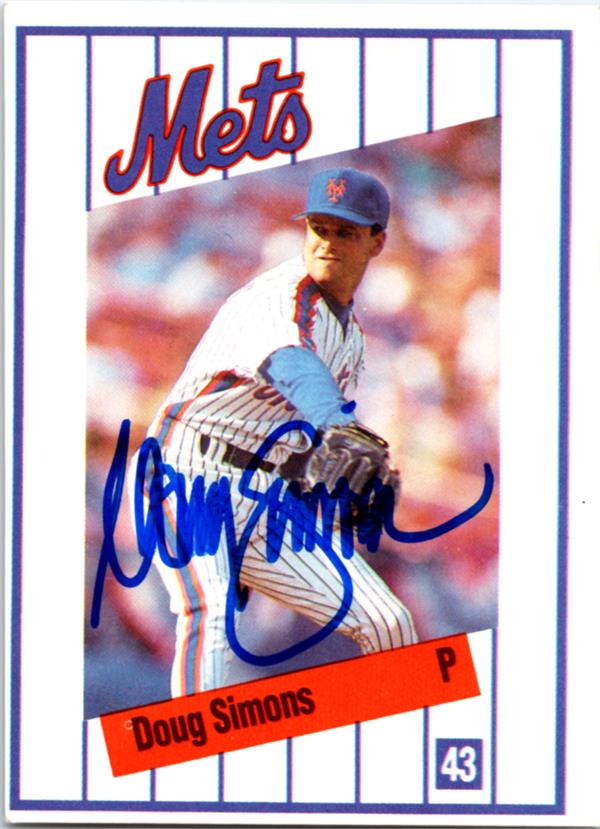 702828 Doug Simons Signed Baseball Card -   York Mets 1991 Kahns No.43