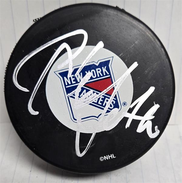 Picture of Autograph Warehouse 783540 Glen Sather Autographed Hockey Puck -   York Rangers Hall of Fame Display Cube