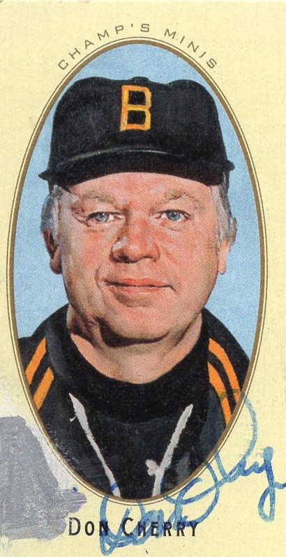 783579 Don Cherry Autographed Hockey Card - Boston Bruins SC 2011 Upper Deck Parkhurst No.8 Mini