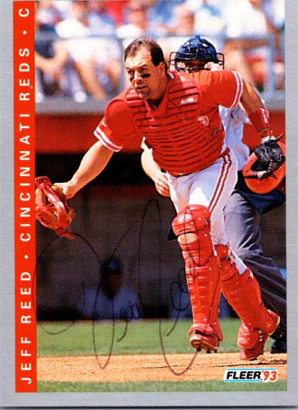 793967 Jeff Reed Autographed Baseball Card - Cincinnati Reds 1993 Fleer No.397