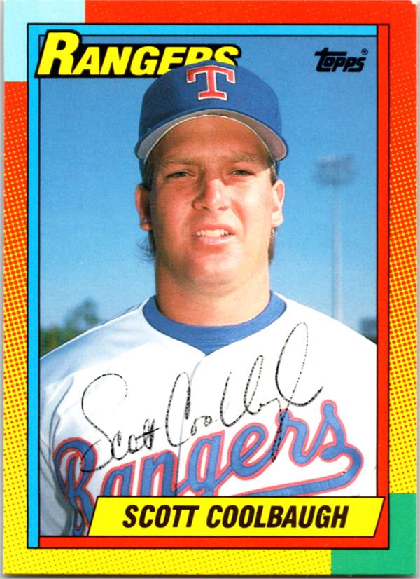 793987 Scott Coolbaugh Autographed Baseball Card - Texas Rangers 1990 Topps Traded No.22T Ballpoint