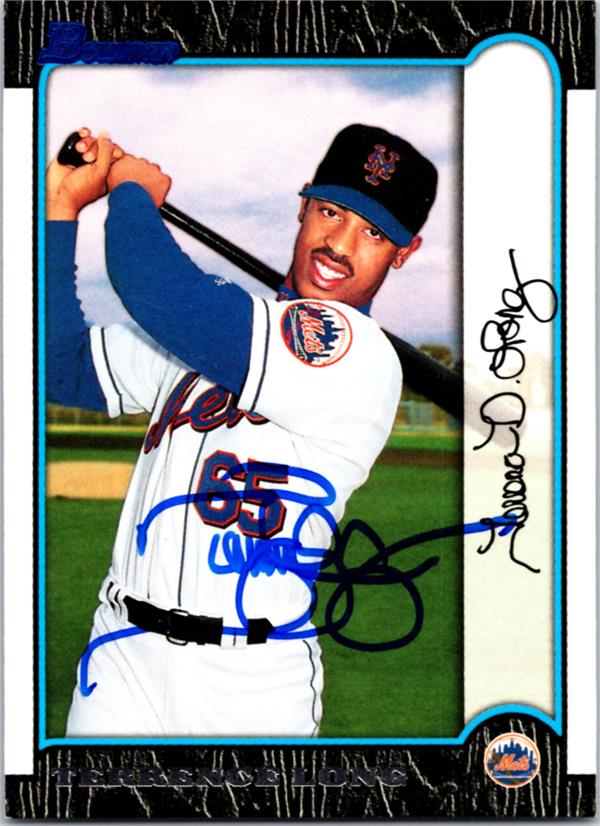 794191 Terrence Long Autographed Baseball Card -   York Mets 1999 Bowman No.156