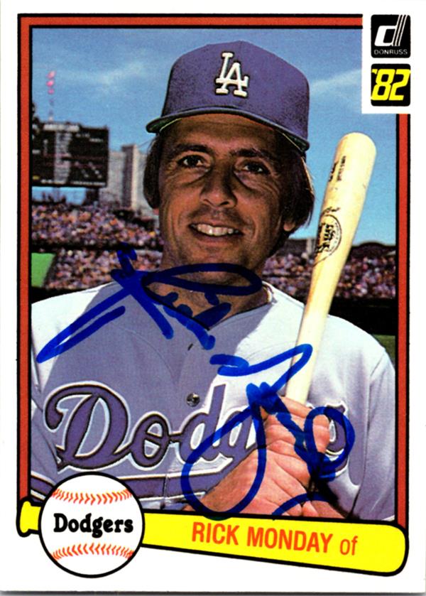 769140 Rick Monday Autographed Baseball Card - Los Angeles Dodgers 1982 Donruss No.514
