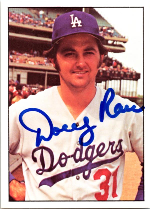 769508 Doug Rau Autographed Baseball Card - Los Angeles Dodgers 1975 SSPC No.71