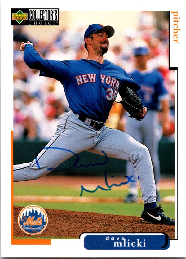 769630 Dave Mlicki Autographed Baseball Card -   York Mets 1998 Upper Deck No.441