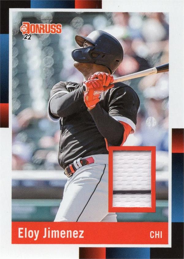 769680 Eloy Jimenez Player Worn Jersey Patch Baseball Card - Chicago White Sox 2022 Donruss 1988 Retro No.R88MEJ