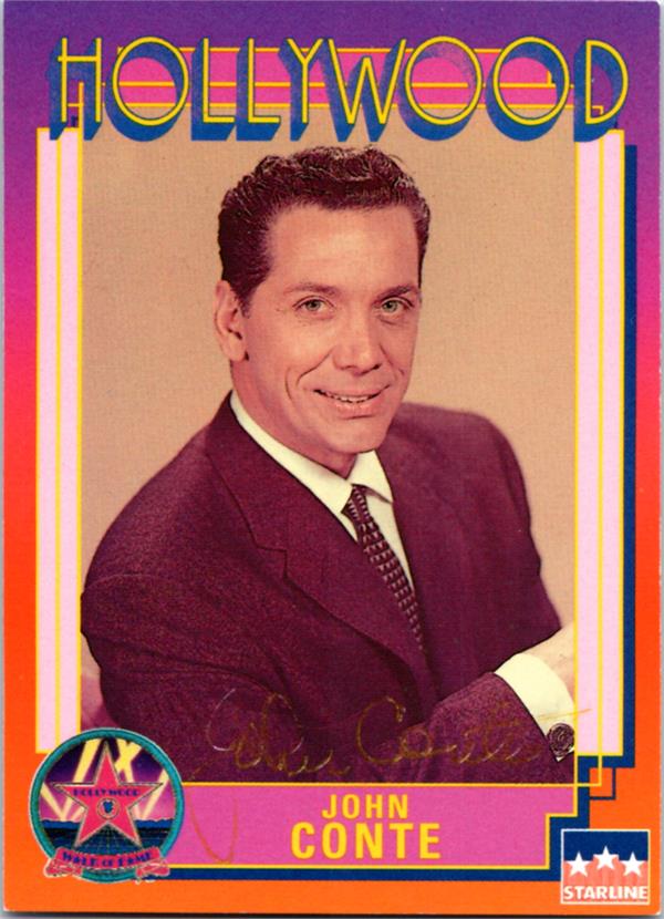 780068 John Conte Autographed Trading Card - Host, Actor, Singer 1991 Starline Hollywood Walk of Fame No.225