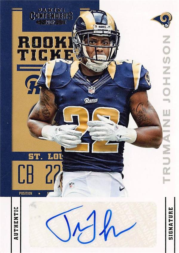 638175 Trumaine Johnson Autographed Football Card - St. Louis Rams 2012 Panini Contenders Rookie Ticket No.193