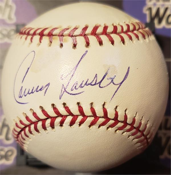 Picture of Autograph Warehouse 726274 Carney Lansford Autographed Baseball - Spotting Toning Poor Condition - Romlb