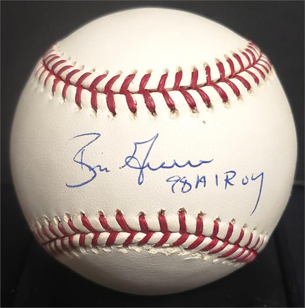 Picture of Autograph Warehouse 726279 Ben Grieve Autographed Baseball - Inscribed 98 Al Roy - Romlb Athletics Rookie Year