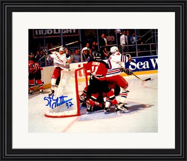 Picture of Autograph Warehouse 726282 Stephane Matteau Autographed 8 x 10 in. Photo -   York Rangers 1994 The Goal No.4 Matted & Framed