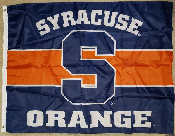 Picture of Autograph Warehouse 726338 Jim Boeheim Autographed Banner - Syracuse Orange Roughly 34 x 40 in. Basketball Flag