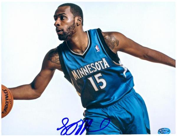 Picture of Autograph Warehouse 312679 Shabbazz Muhammad Autographed 8 x 10 in. Photo - Minnesota Timberwolves&#44; Ucla Image No.1