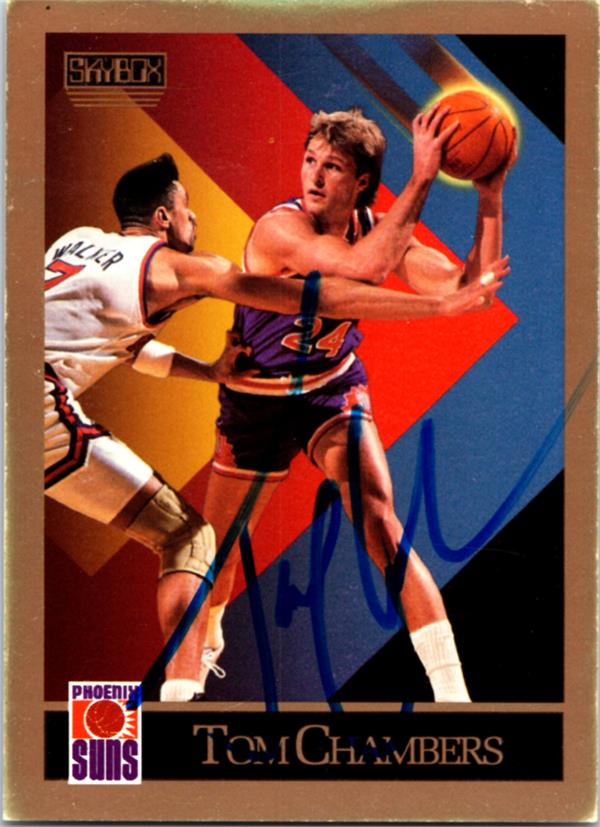 52134 Tom Chambers Autographed Basketball Card - Phoenix Suns 1990 Skybox No.220