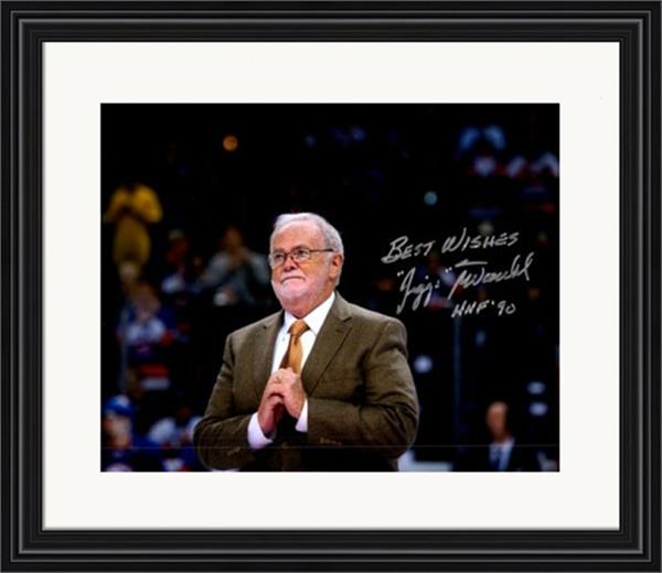 Picture of Autograph Warehouse 726257 Jiggs Mcdonald Autographed 8 x 10 in. Photo -   York Islanders Broadcaster No.SC1 HHF 90 Matted & Framed