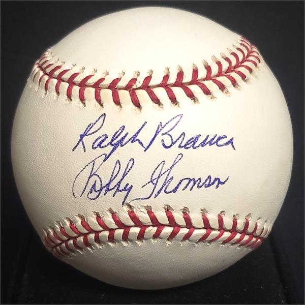 Picture of Autograph Warehouse 726280 Ralph Branca Bobby Thomson Signed Baseball - Romlb Shot Heard Round The World Giants Dodgers 1951
