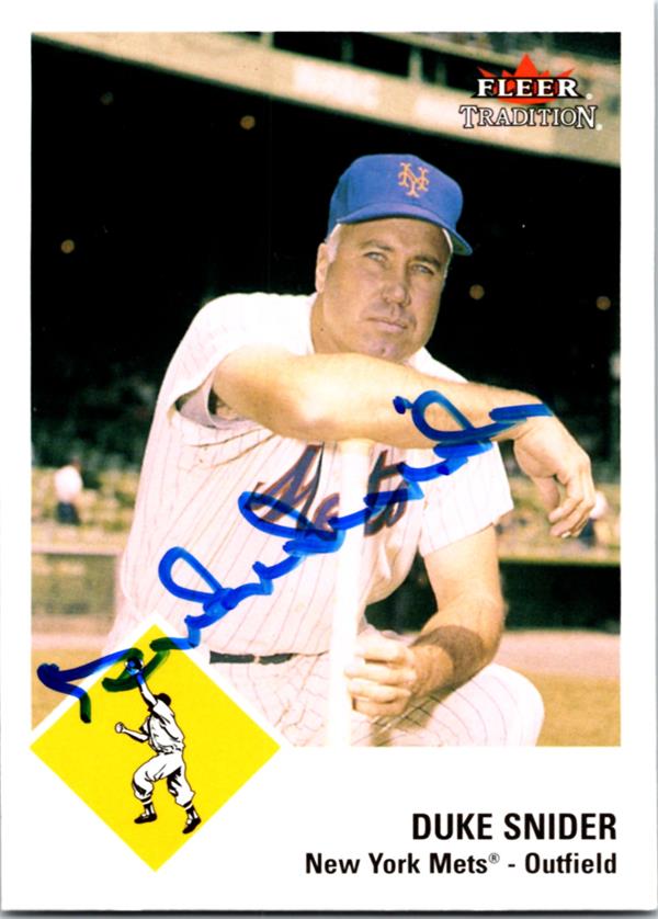 768534 Duke Snider Autographed Baseball Card -   York Mets 2003 Fleer Tradition No.79