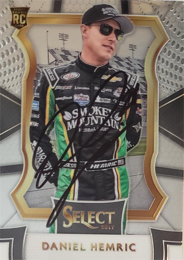 768511 Daniel Hemric Autographed Trading Card - Nascar Driver, SC 2017 Panini Select Rookie No.75