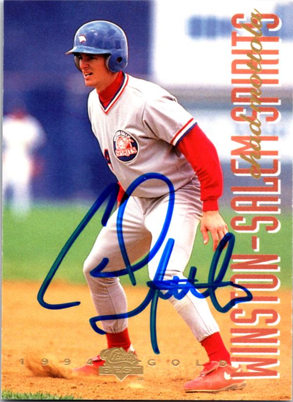 781364 Chad Mottola Autographed Baseball Card - Winston Salem Spirits 1994 Classic Gold No.196
