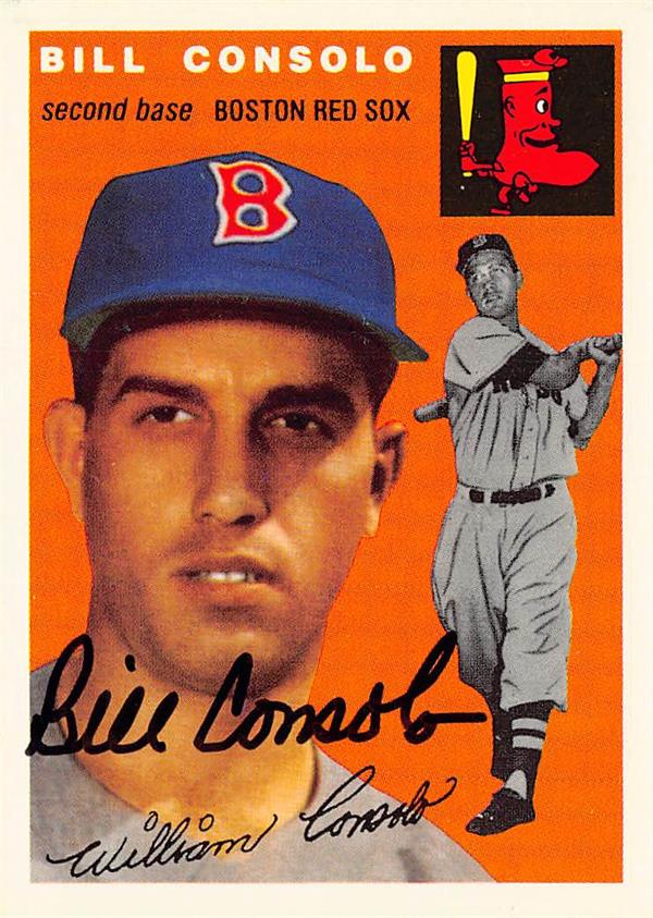 781452 Billy Consolo Autographed Baseball Card - Boston Red Sox Bill 1994 1954 Topps Archives No.195