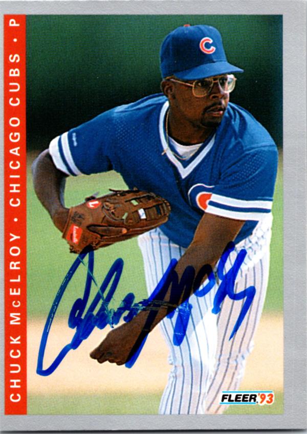 781524 Chuck Mcelroy Autographed Baseball Card - Chicago Cubs 1993 Fleer No.22