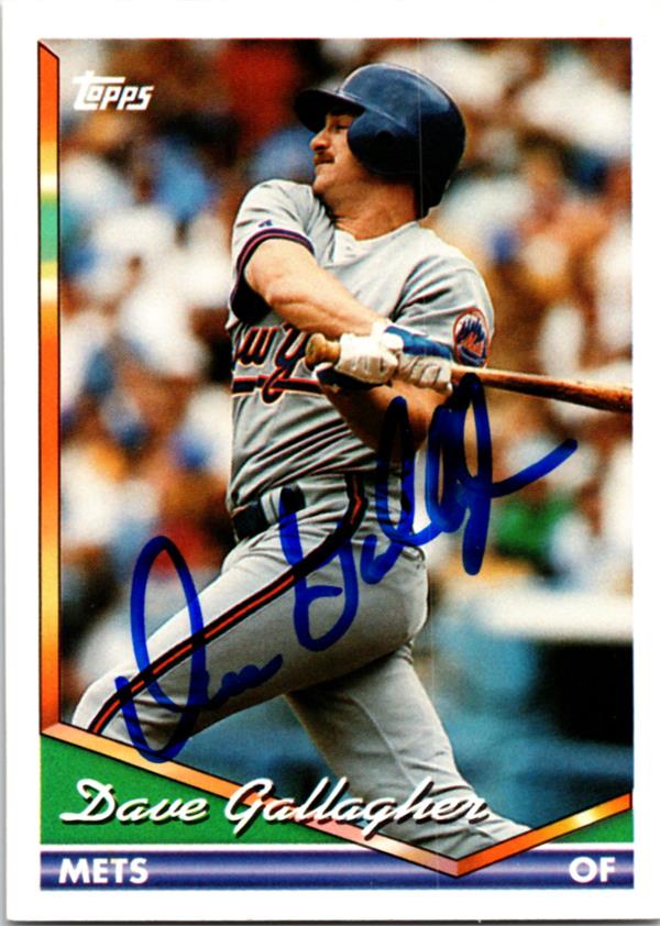 781780 Dave Gallagher Autographed Baseball Card -   York Mets 1994 Topps No.274